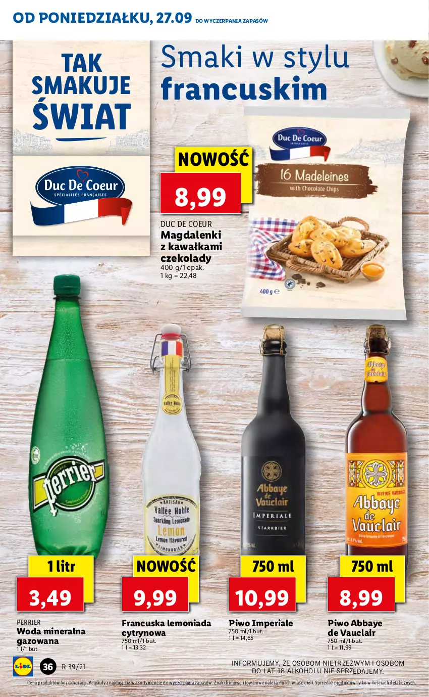 Gazetka promocyjna Lidl - GAZETKA - ważna 27.09 do 29.09.2021 - strona 36 - produkty: Kawa, Lemoniada, Piwo, Woda, Woda mineralna