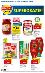 Gazetka promocyjna Lidl - GAZETKA - Gazetka - ważna od 29.09 do 29.09.2021 - strona 48 - produkty: Majonez, Ketchup, Ser, Por, Jaja, Papryka, Tortilla, Mąka, Kotlin, Pudliszki