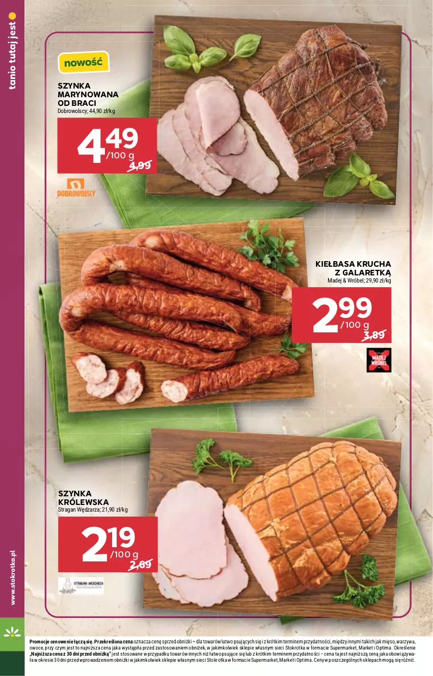 Gazetka promocyjna Stokrotka - Supermarket - ważna 08.10 do 14.10.2026 - strona 22 - produkty: Gala, Kiełbasa, Kiełbasa krucha, Mięso, Optima, Owoce, Szynka, Szynka Królewska, Warzywa