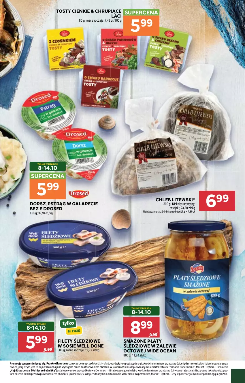 Gazetka promocyjna Stokrotka - Supermarket - ważna 08.10 do 14.10.2026 - strona 35 - produkty: Chleb, Dorsz, Gala, Mięso, Optima, Owoce, Płaty śledziowe, Pstrąg, Sos, Warzywa