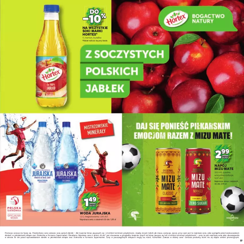 Gazetka promocyjna Stokrotka - Katalog Piłkarski - ważna 13.06.2023 do 26.06.2024 - strona 37 - produkty: Hortex, Mięso, Napój, Owoce, Sok, Warzywa, Woda