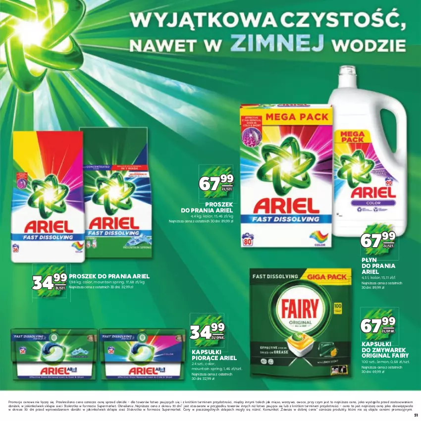 Gazetka promocyjna Stokrotka - Katalog Piłkarski - ważna 13.06.2023 do 26.06.2024 - strona 51 - produkty: Ariel, Fa, Fairy, Gin, Mięso, Owoce, Płyn do prania, Proszek do prania, Warzywa