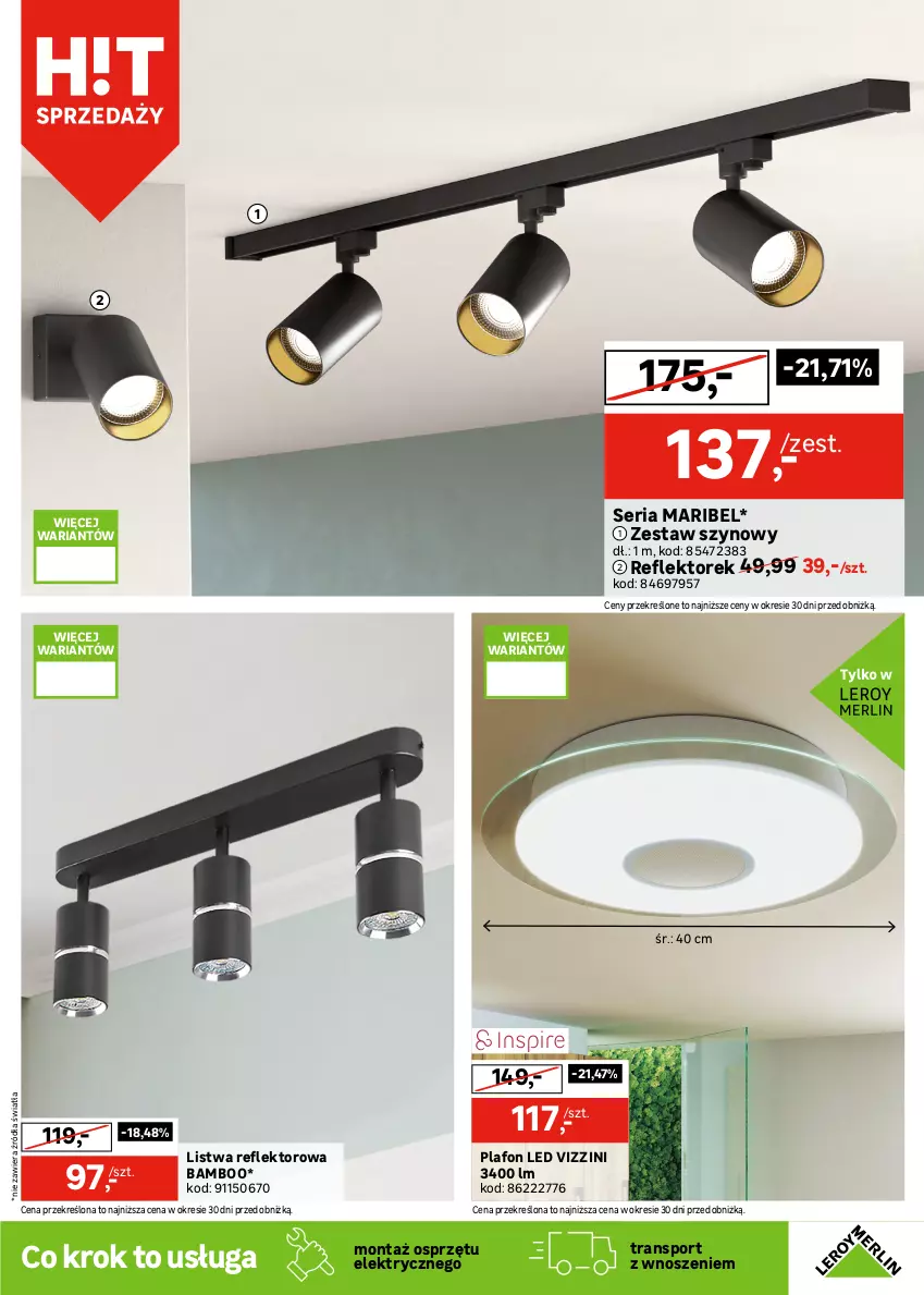 Gazetka promocyjna Leroy Merlin - Gazetka Leroy Merlin - ważna 30.12.2025 do 27.01.2026 - strona 17 - produkty: Gra, Lampa, Lampa sufitowa, Lampa wisząca, Listwa, Plafon, Plafon LED, Por, Reflektor, Ser, Sport, Tran