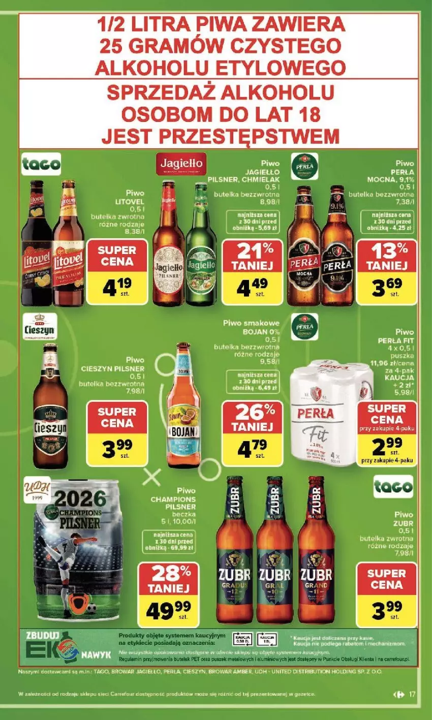 Gazetka promocyjna Carrefour - Gazetka Zakupowa taktyka kibica - ważna 01.06 do 13.06.2026 - strona 17 - produkty: Fa, Perła, Piwo, Tago