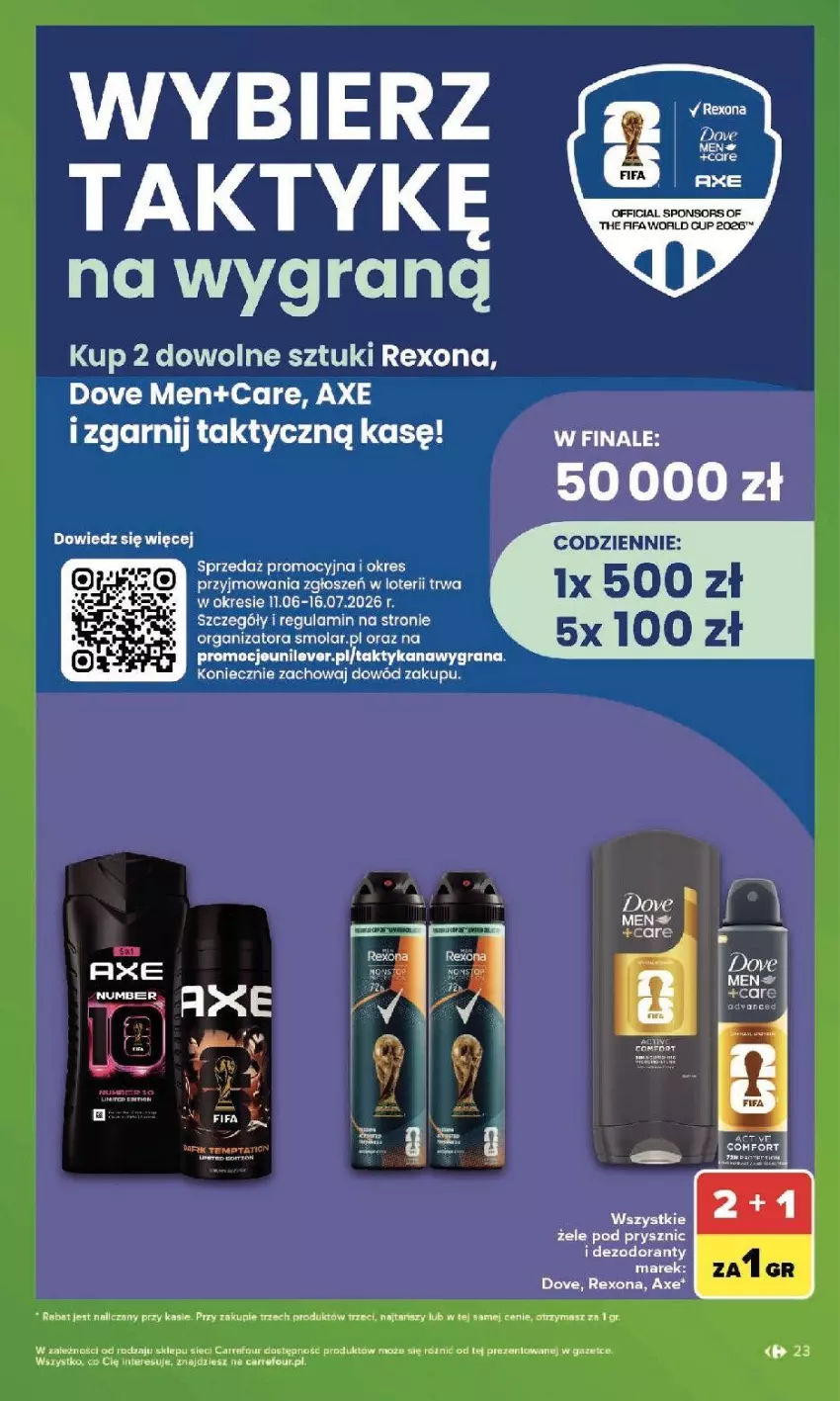 Gazetka promocyjna Carrefour - Gazetka Zakupowa taktyka kibica - ważna 01.06 do 13.06.2026 - strona 23 - produkty: Dove, Fa, Gra, Isla, Mola, NBA, Rexona
