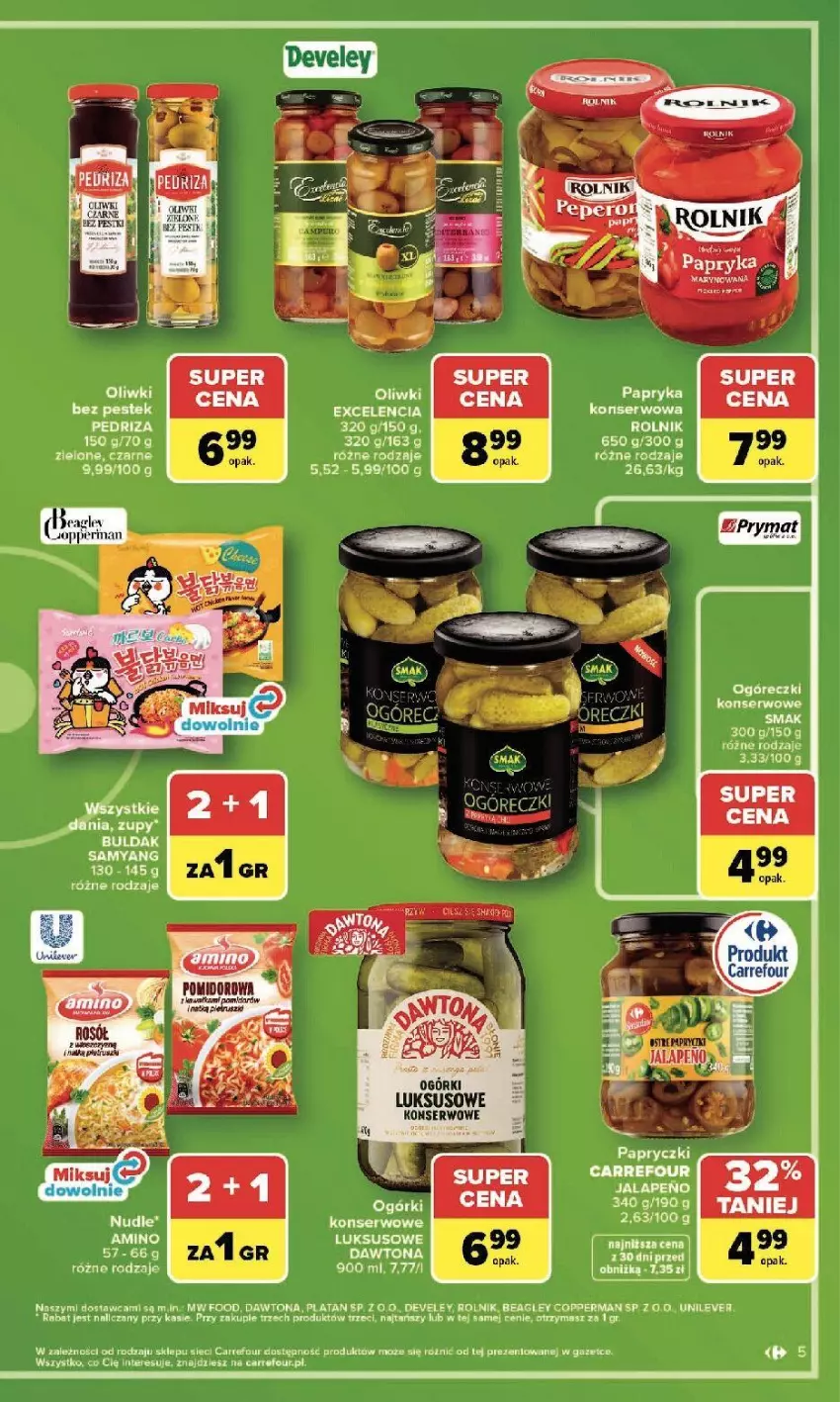 Gazetka promocyjna Carrefour - Gazetka Zakupowa taktyka kibica - ważna 01.06 do 13.06.2026 - strona 5 - produkty: BIC, Dawtona, Fa, Oliwki, Papryka, Rolnik, Ser, Stek