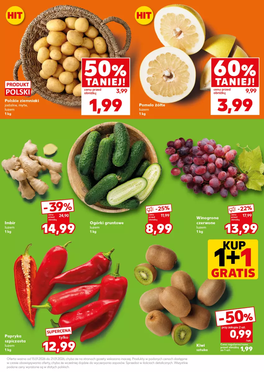 Gazetka promocyjna Kaufland - Mocny Start - ważna 19.01 do 21.01.2026 - strona 17 - produkty: Grunt, Imbir, LG, Papryka, Pomelo, Por, Ziemniaki