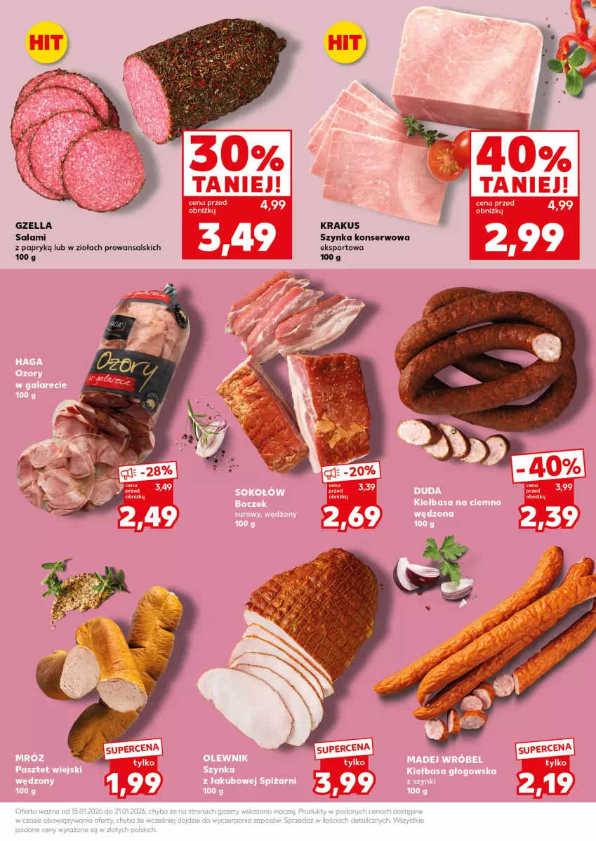 Gazetka promocyjna Kaufland - Mocny Start - ważna 19.01 do 21.01.2026 - strona 19 - produkty: Krakus, Por, Salami, Salami z papryką, Ser, Sport, Szynka, Szynka konserwowa