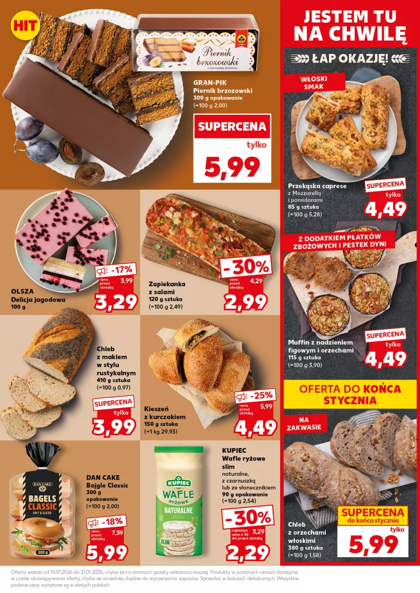 Gazetka promocyjna Kaufland - Mocny Start - ważna 19.01 do 21.01.2026 - strona 21 - produkty: Bajgle, Dan Cake, Kupiec, Kurczak, Mola, Piec, Rust, Ryż, Salami, Wafle, Zapiekanka