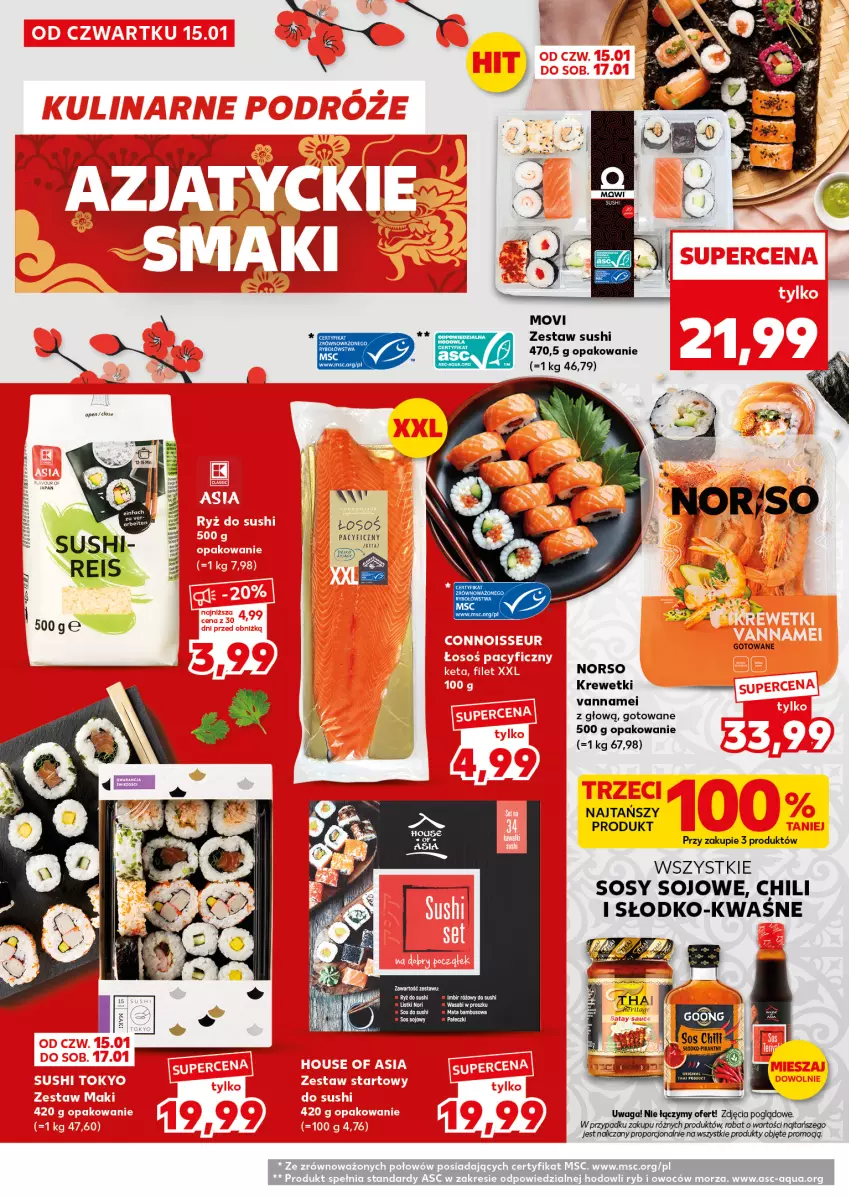 Gazetka promocyjna Kaufland - Mocny Start - ważna 19.01 do 21.01.2026 - strona 22 - produkty: Krewetki, Por, Sos, Sushi, Waga