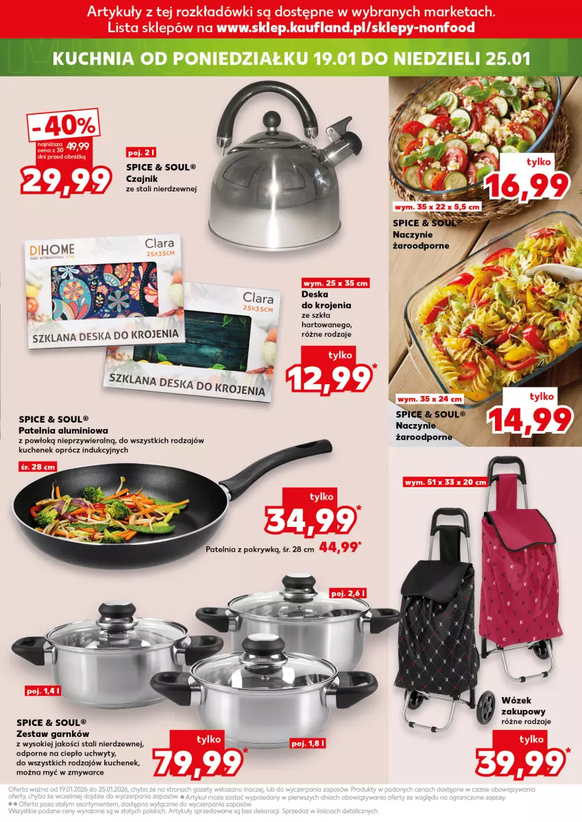 Gazetka promocyjna Kaufland - Mocny Start - ważna 19.01 do 21.01.2026 - strona 31 - produkty: Czajnik, Deska do krojenia, LANA, Naczynie żaroodporne, Patelnia, Por, Sok, Uchwyty, Wózek