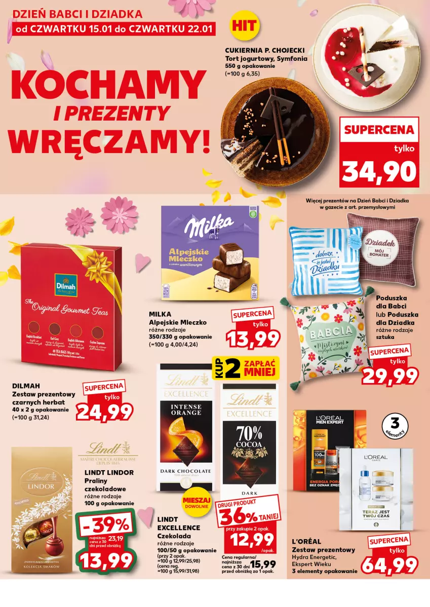 Gazetka promocyjna Kaufland - Mocny Start - ważna 19.01 do 21.01.2026 - strona 6 - produkty: Cukier, Czekolada, Dilmah, Jogurt, LG, Lindor, Lindt, Milka, Mleczko, Poduszka, Praliny, Zestaw prezentowy