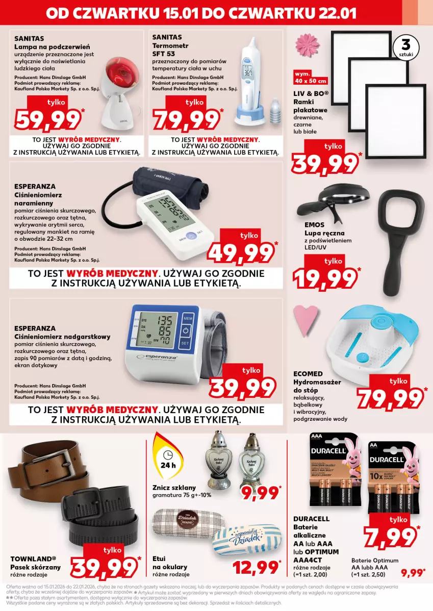 Gazetka promocyjna Kaufland - Mocny Start - ważna 19.01 do 21.01.2026 - strona 9 - produkty: Baterie alkaliczne, Ciśnieniomierz, Duracell, Gra, Lampa, Masażer, Pasek, Rama, Ser, Termometr, Znicz