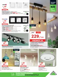 Gazetka promocyjna Leroy Merlin - Narzędzia najlepszych marek - Gazetka - ważna od 23.03 do 23.03.2021 - strona 19 - produkty: Plafon, Włącznik pojedynczy, Ser, Por, Pur, Telefon, Gniazdo pojedyncze, Włącznik podwójny, Tran, Zasłona, Ramka, Leon, Karnisz, Sport, Roleta, Firana, Reflektor, Poduszka, Lampa, Dywan, Lampa wisząca