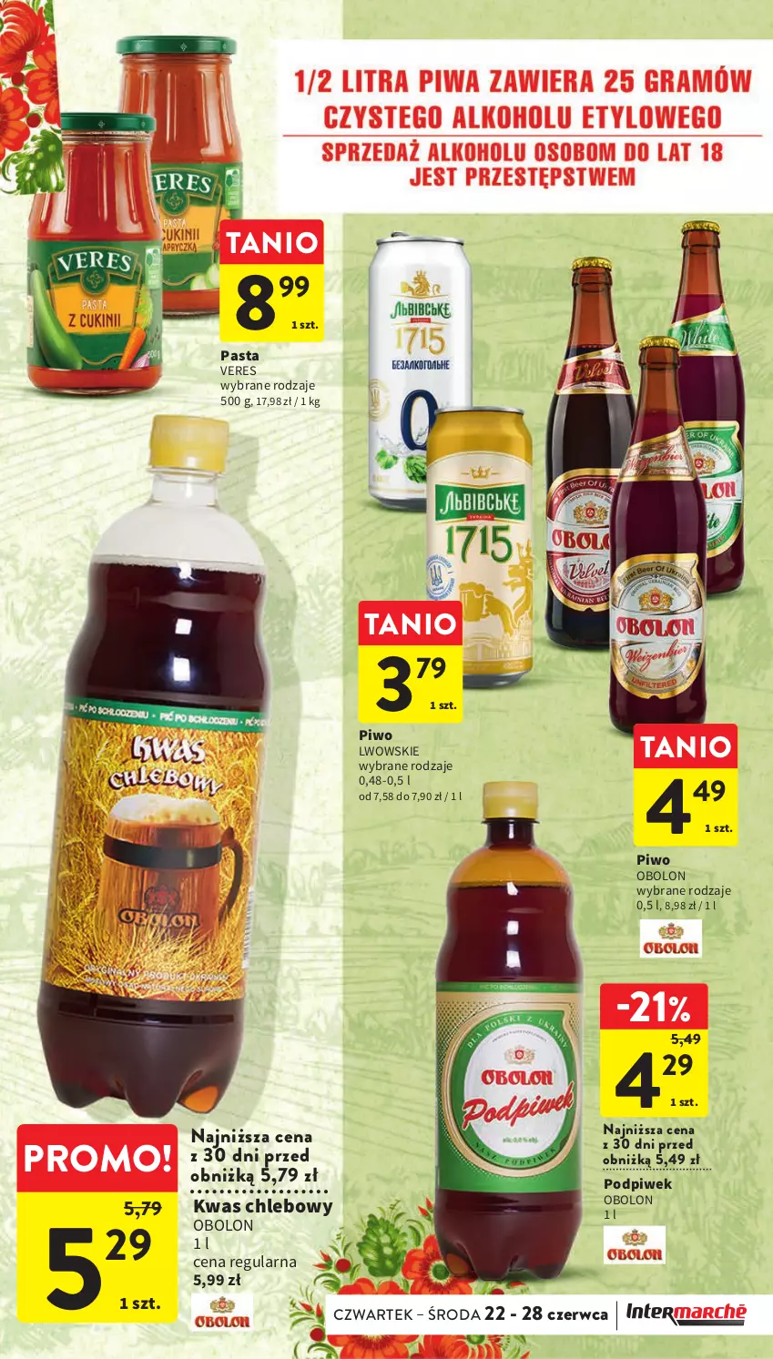 Gazetka promocyjna Intermarche - Gazetka Intermarche - ważna 22.06 do 28.06.2023 - strona 13 - produkty: Chleb, Piwo