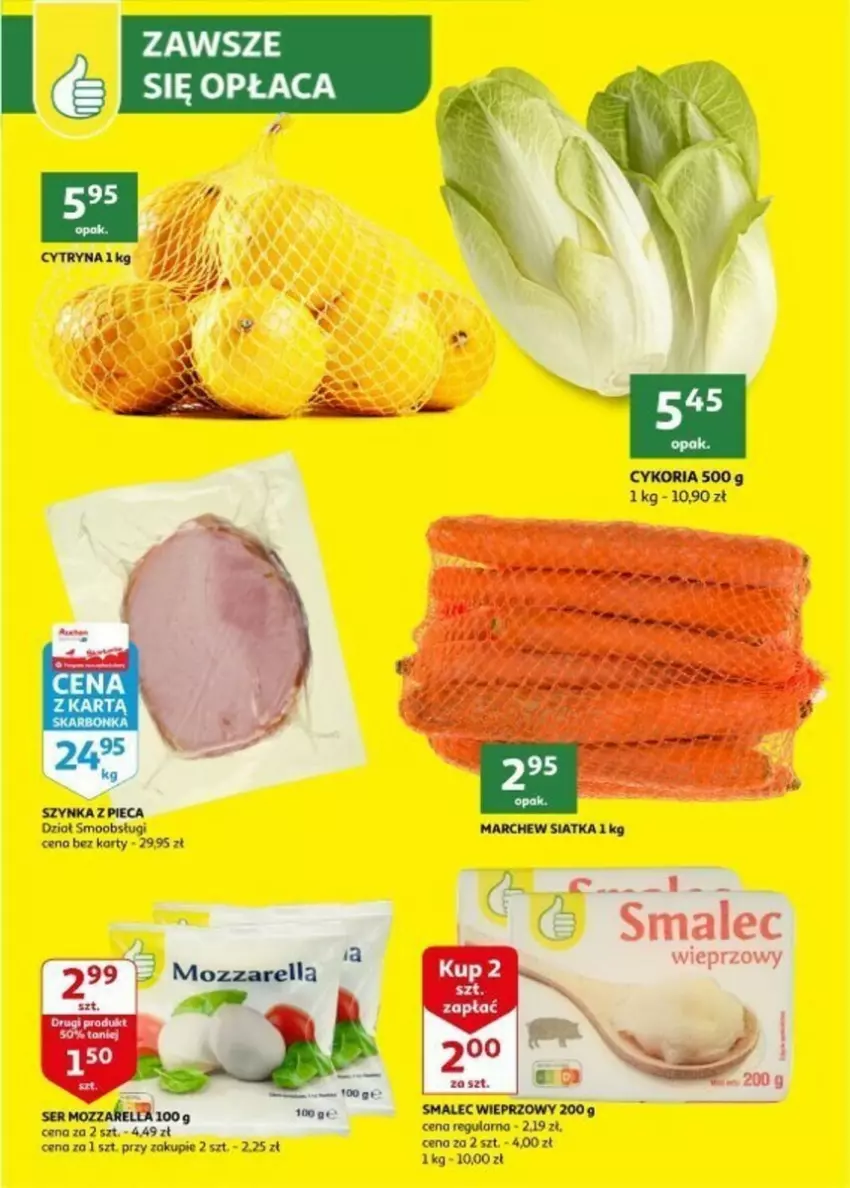 Gazetka promocyjna Auchan - ważna 02.04 do 09.04.2024 - strona 10 - produkty: Mozzarella, Piec, Ser, Smalec, Szynka