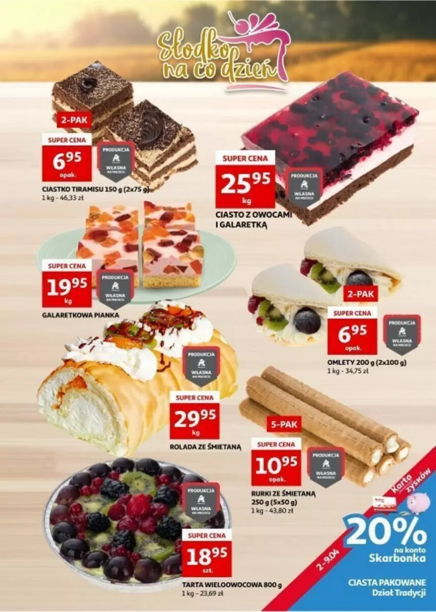 Gazetka promocyjna Auchan - ważna 02.04 do 09.04.2024 - strona 3 - produkty: Por, Rolada, Rurki, Tarta