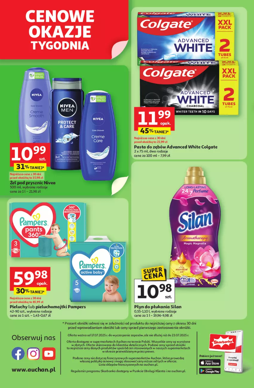 Gazetka promocyjna Auchan - Pewność niskich cen Supermarket - ważna 17.07 do 23.07.2025 - strona 8 - produkty: Colgate, Gra, LG, Majtki, Nivea, Pampers, Pasta do zębów, Pieluchomajtki, Pieluchy, Płyn do płukania, Ser, Silan, Tera