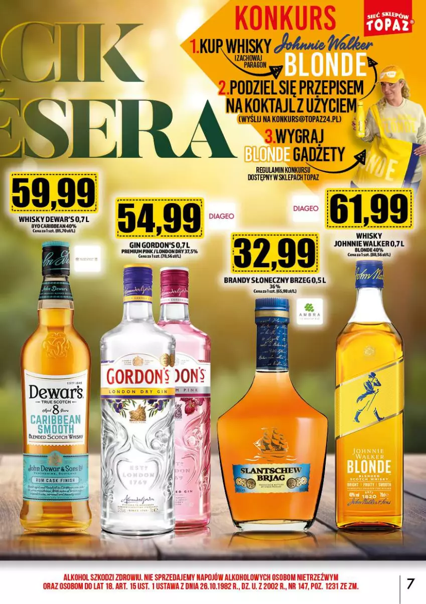 Gazetka promocyjna Topaz - Gazetka - ważna 01.10 do 31.10.2023 - strona 7 - produkty: Brandy, Johnnie Walker, Top, Whisky