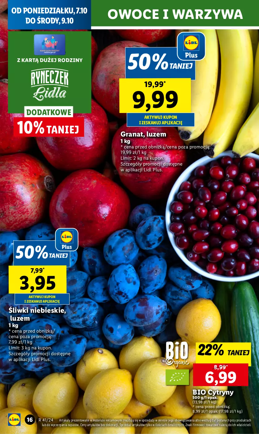 Gazetka promocyjna Lidl - GAZETKA - ważna 07.10 do 09.10.2024 - strona 20 - produkty: Chleb, Cytryny, Gra, Granat, Owoce, Ser, Warzywa