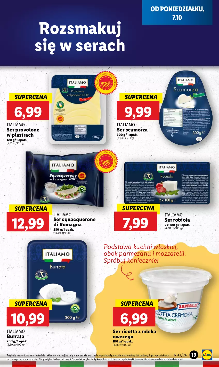 Gazetka promocyjna Lidl - GAZETKA - ważna 07.10 do 09.10.2024 - strona 25 - produkty: Burrata, Parmezan, Ricotta, Scamorza, Ser