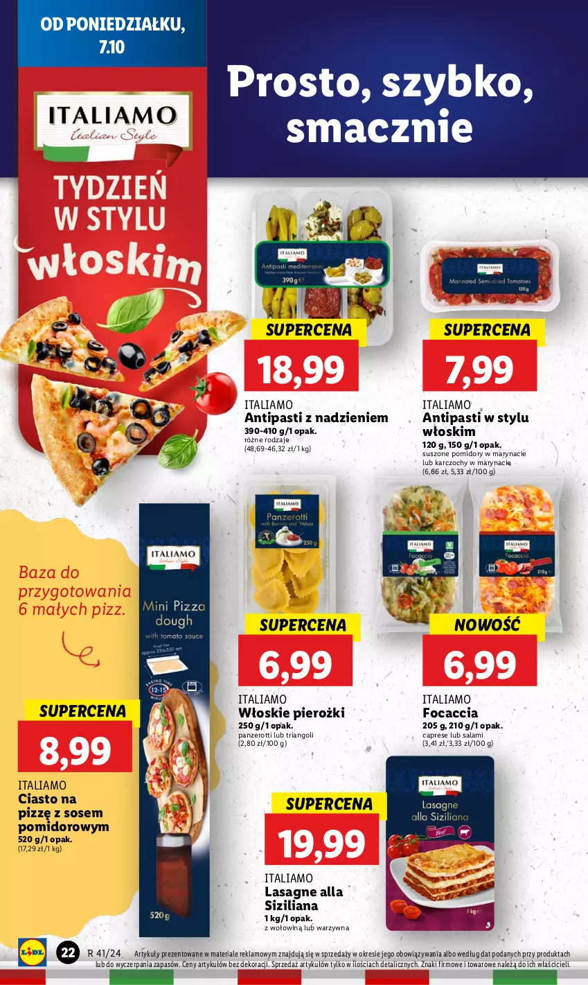 Gazetka promocyjna Lidl - GAZETKA - ważna 07.10 do 09.10.2024 - strona 28 - produkty: Focaccia, Karczochy, Lasagne, Pomidory, Salami, Sos, Suszone pomidory