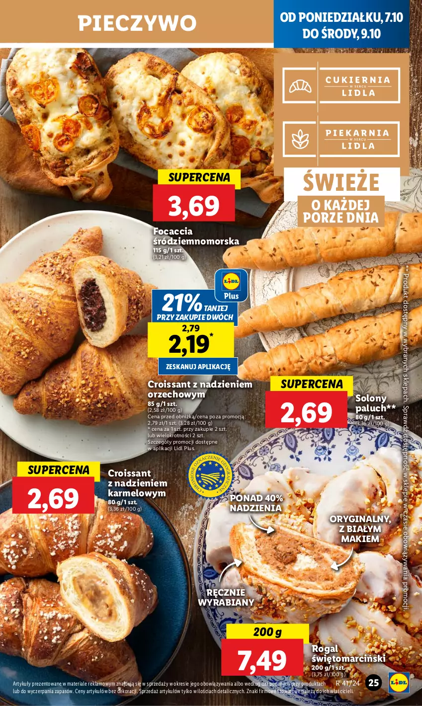 Gazetka promocyjna Lidl - GAZETKA - ważna 07.10 do 09.10.2024 - strona 33 - produkty: Croissant, Focaccia, Gin, Piec, Pieczywo, Por, Rogal