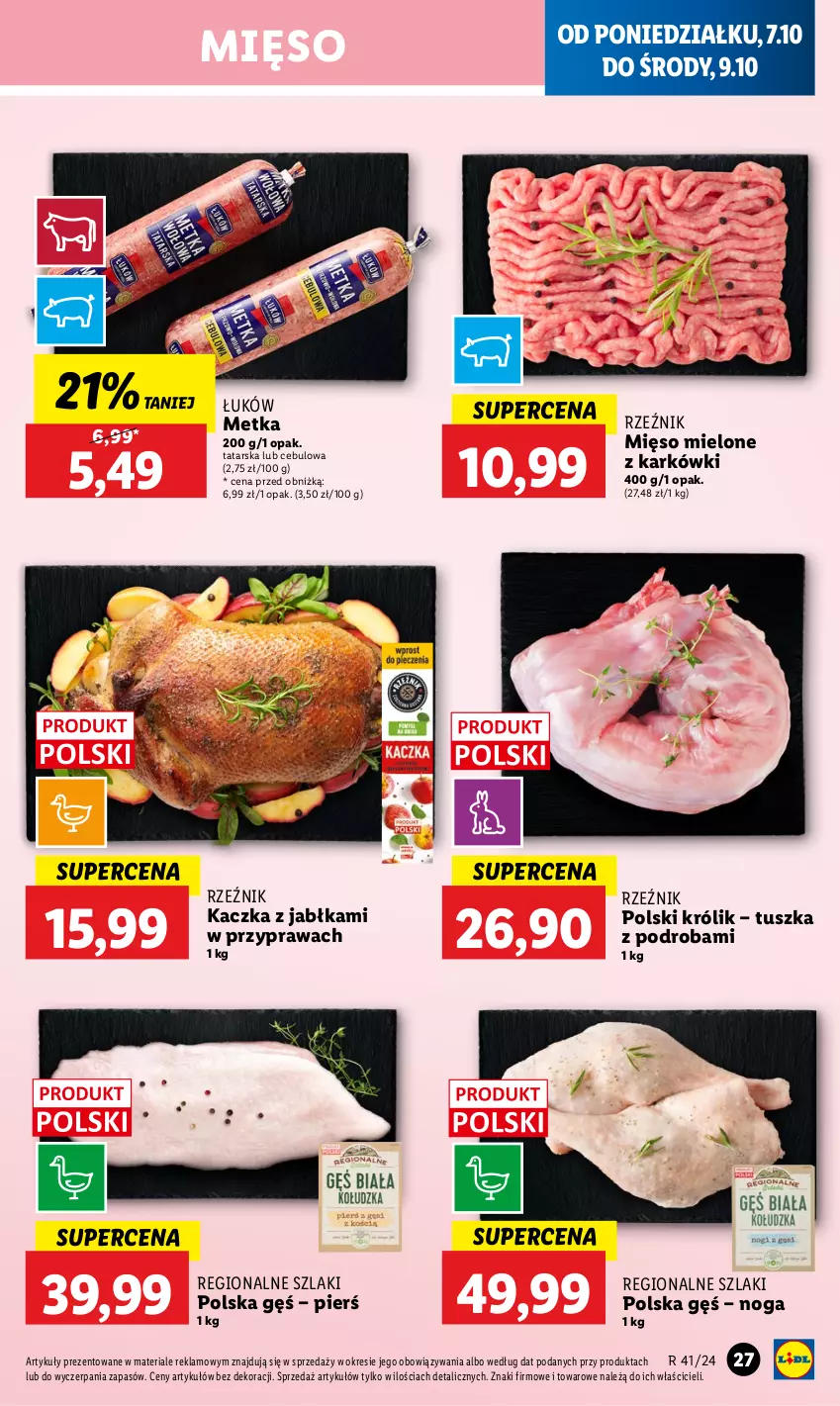 Gazetka promocyjna Lidl - GAZETKA - ważna 07.10 do 09.10.2024 - strona 35 - produkty: Jabłka, Kaczka, Królik, Mięso, Mięso mielone, Tusz