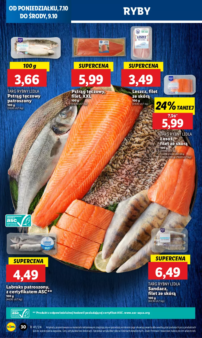 Gazetka promocyjna Lidl - GAZETKA - ważna 07.10 do 09.10.2024 - strona 38 - produkty: Pstrąg, Pstrąg tęczowy, Sandacz