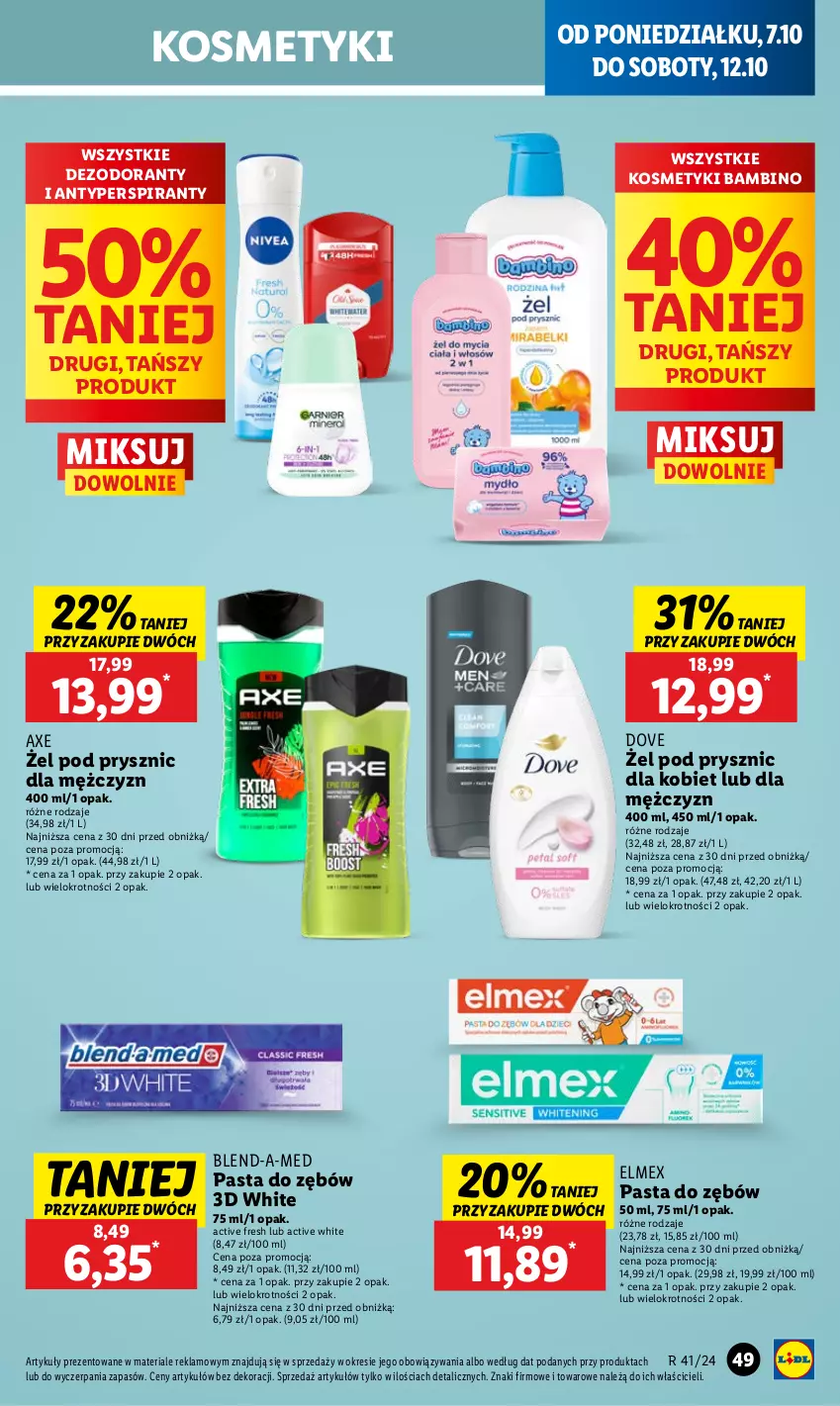 Gazetka promocyjna Lidl - GAZETKA - ważna 07.10 do 09.10.2024 - strona 57 - produkty: Antyperspirant, Blend-a-Med, Dezodorant, Dove, Elmex, Pasta do zębów