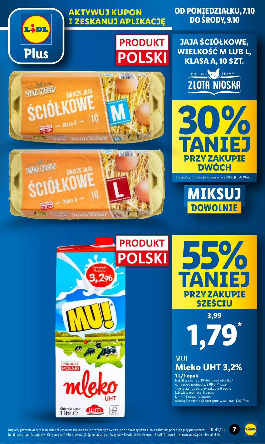 Gazetka promocyjna Lidl - GAZETKA - ważna 07.10 do 09.10.2024 - strona 7 - produkty: Jaja, Mleko