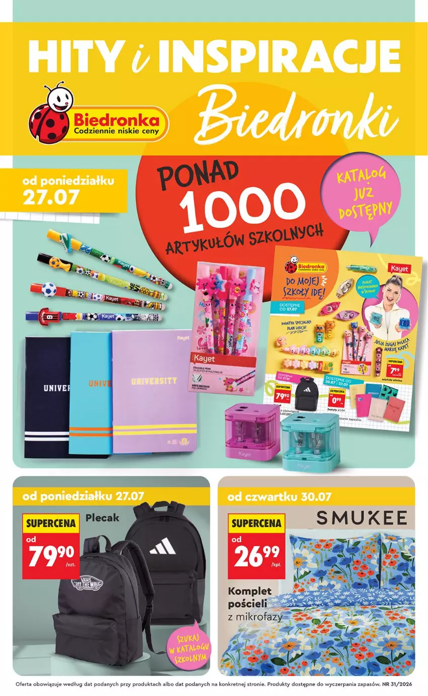 Gazetka promocyjna Biedronka - Okazje Tygodnia - ważna 27.07 do 08.08.2026 - strona 1 - produkty: Kret, Pościel