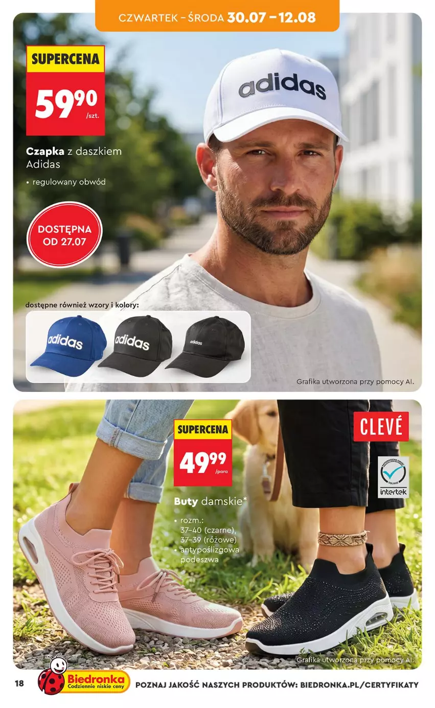 Gazetka promocyjna Biedronka - Okazje Tygodnia - ważna 27.07 do 08.08.2026 - strona 18 - produkty: Adidas, Czapka, Gra, Grafika