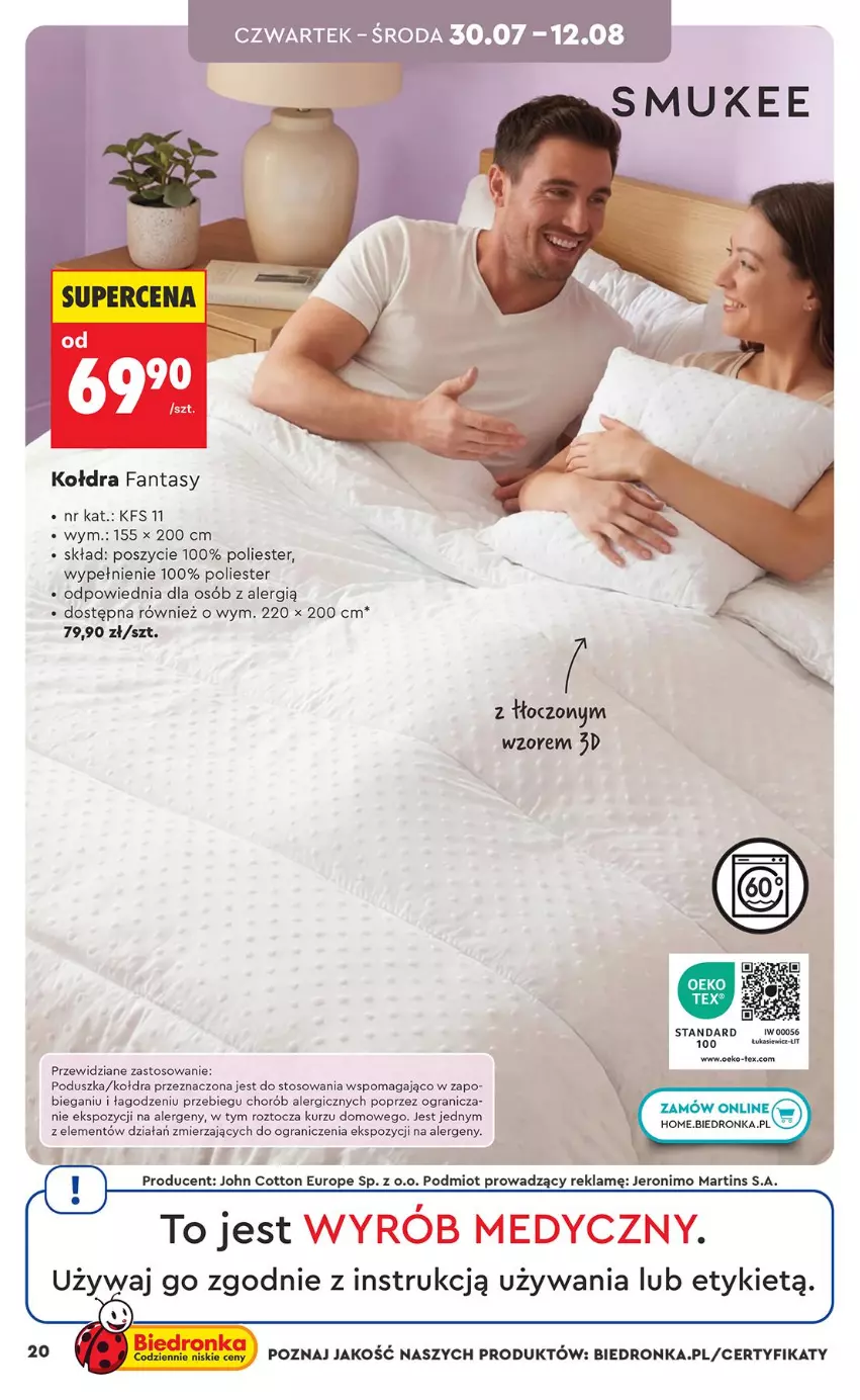Gazetka promocyjna Biedronka - Okazje Tygodnia - ważna 27.07 do 08.08.2026 - strona 20 - produkty: Fa, Fanta, Gra, Kołdra, Mecze, Poduszka