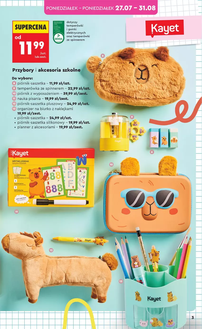 Gazetka promocyjna Biedronka - Okazje Tygodnia - ważna 27.07 do 08.08.2026 - strona 3 - produkty: Biurko, Cars, Klej, LG, Organizer, Piórnik