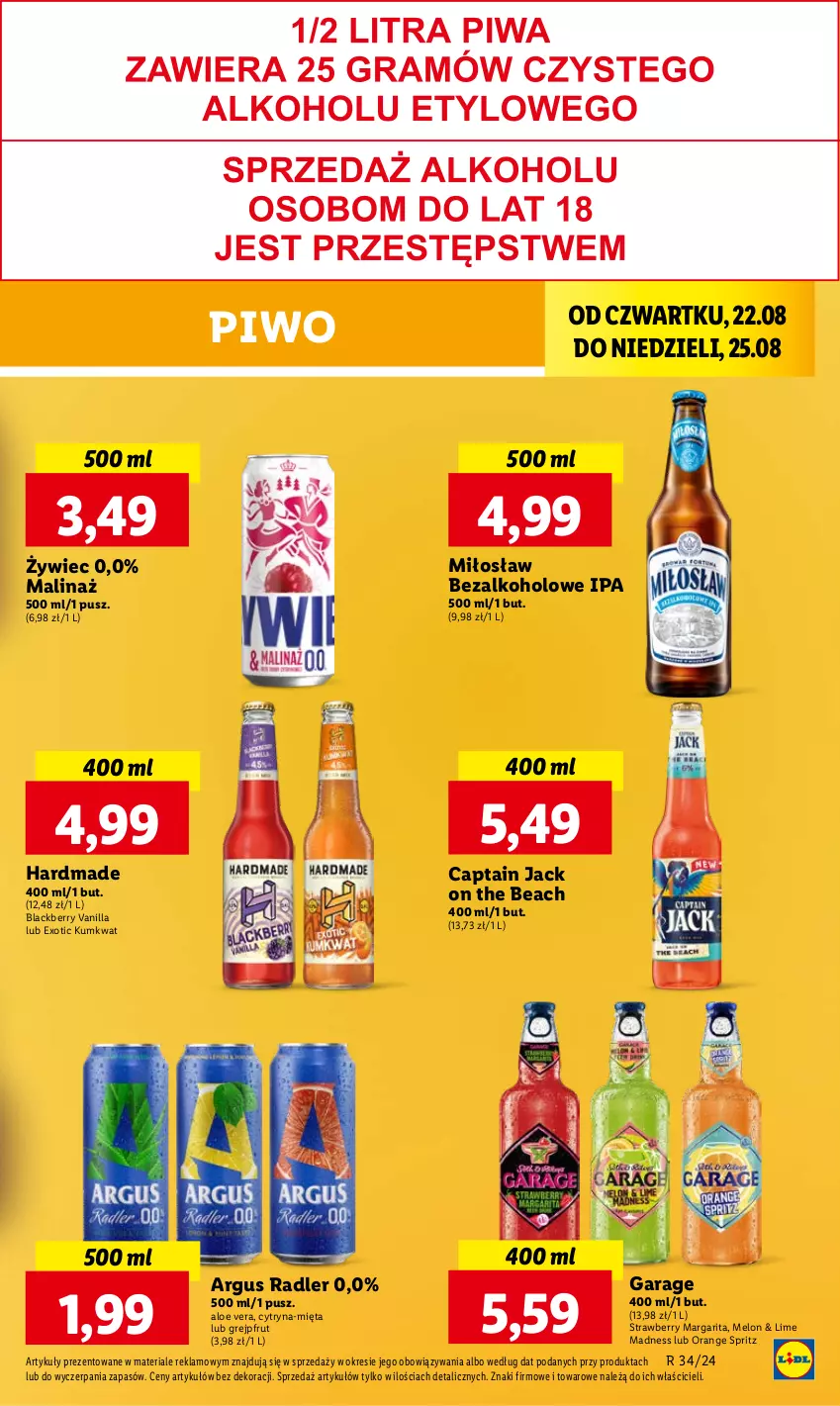 Gazetka promocyjna Lidl - GAZETKA - ważna 22.08 do 25.08.2024 - strona 29 - produkty: Aloe vera, Captain Jack, Grejpfrut, Kumkwat, Lack, Melon, Mięta, Piwo, Radler