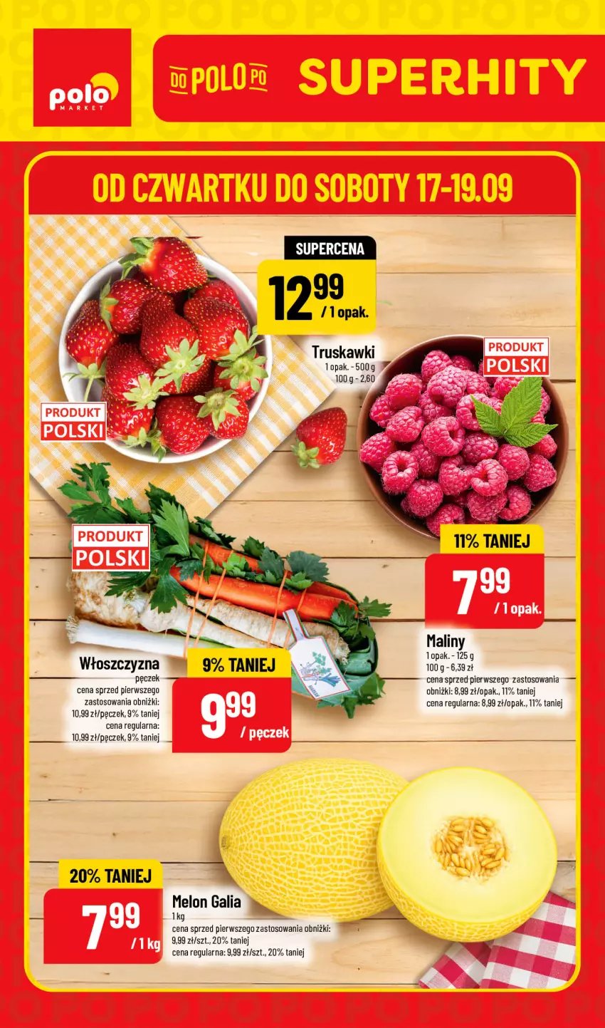 Gazetka promocyjna PoloMarket - Katalog Superhity - ważna 17.09 do 19.09.2026 - strona 1 - produkty: Maliny, Melon, Truskawki