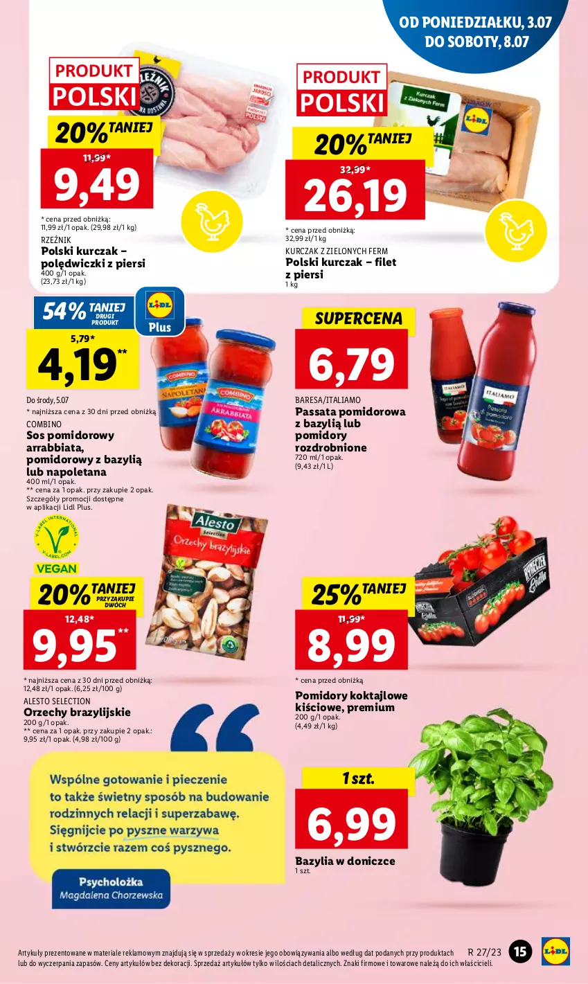 Gazetka promocyjna Lidl - GAZETKA - ważna 03.07 do 05.07.2023 - strona 25 - produkty: Bazyl, Bazylia, Kurczak, Pomidory, Sos, Sos pomidorowy