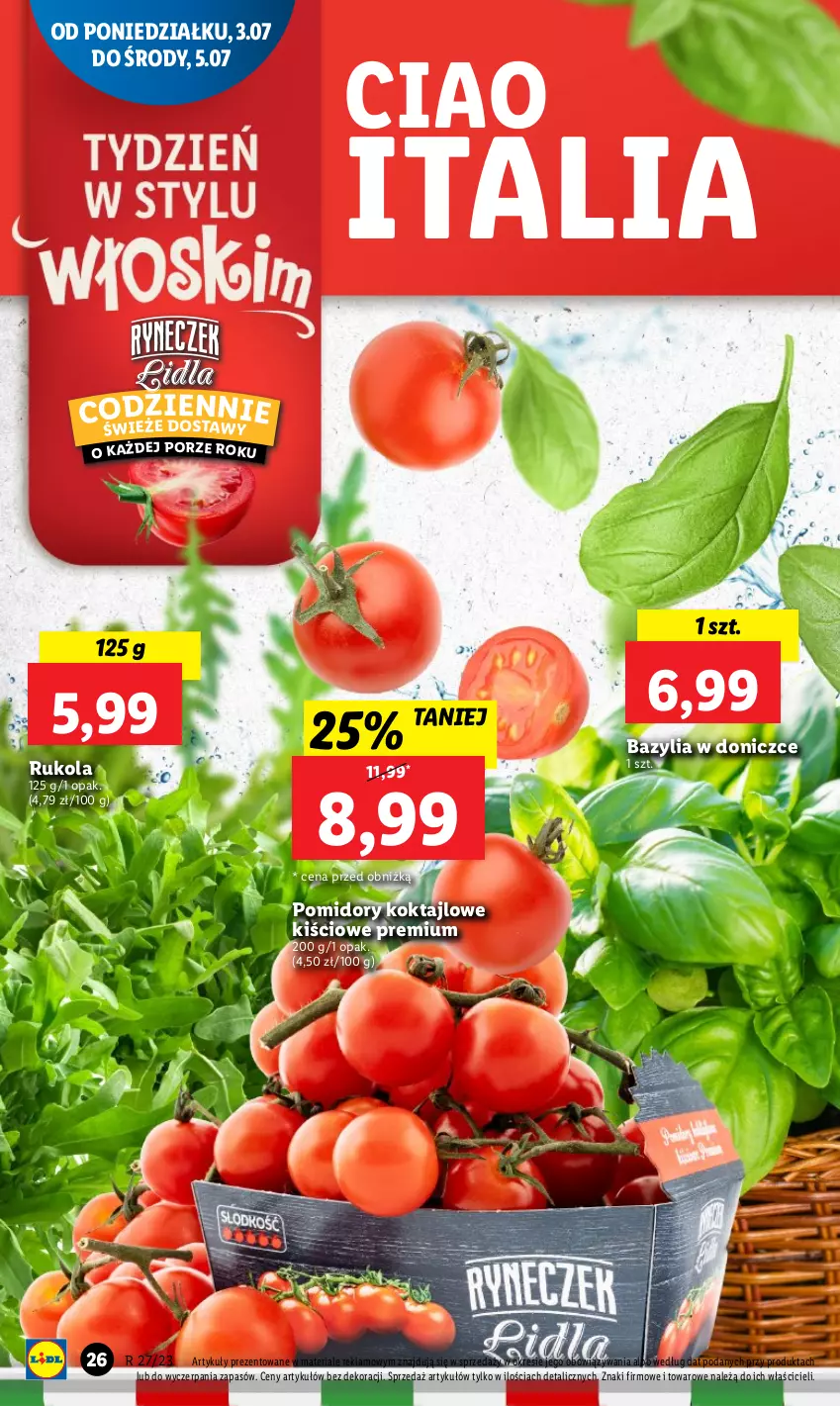 Gazetka promocyjna Lidl - GAZETKA - ważna 03.07 do 05.07.2023 - strona 36 - produkty: Bazyl, Bazylia, Brzoskwinie, Grejpfrut, Mango, Pomidory, Por, Rukola, Wino