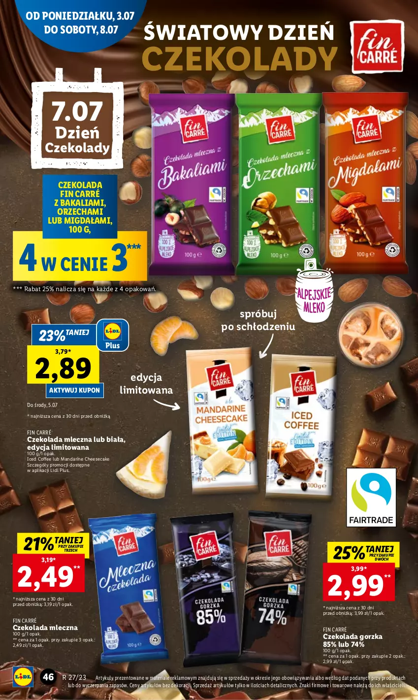 Gazetka promocyjna Lidl - GAZETKA - ważna 03.07 do 05.07.2023 - strona 56 - produkty: Czekolada, Czekolada gorzka, Czekolada mleczna