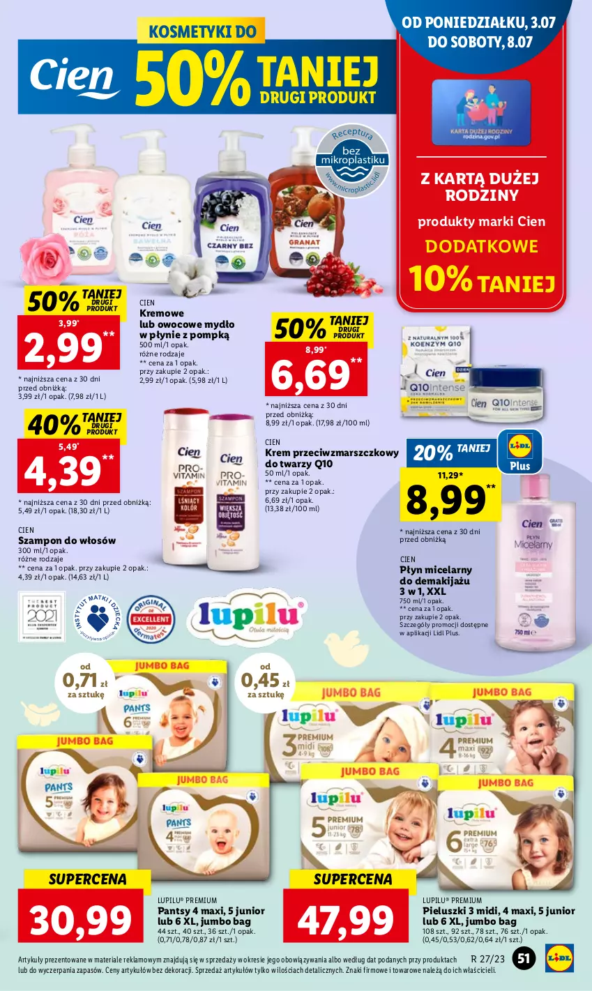 Gazetka promocyjna Lidl - GAZETKA - ważna 03.07 do 05.07.2023 - strona 61 - produkty: Chleb, Krem przeciwzmarszczkowy, Makijaż, Mars, Mydło, Mydło w płynie, O Bag, Płyn micelarny, Szampon