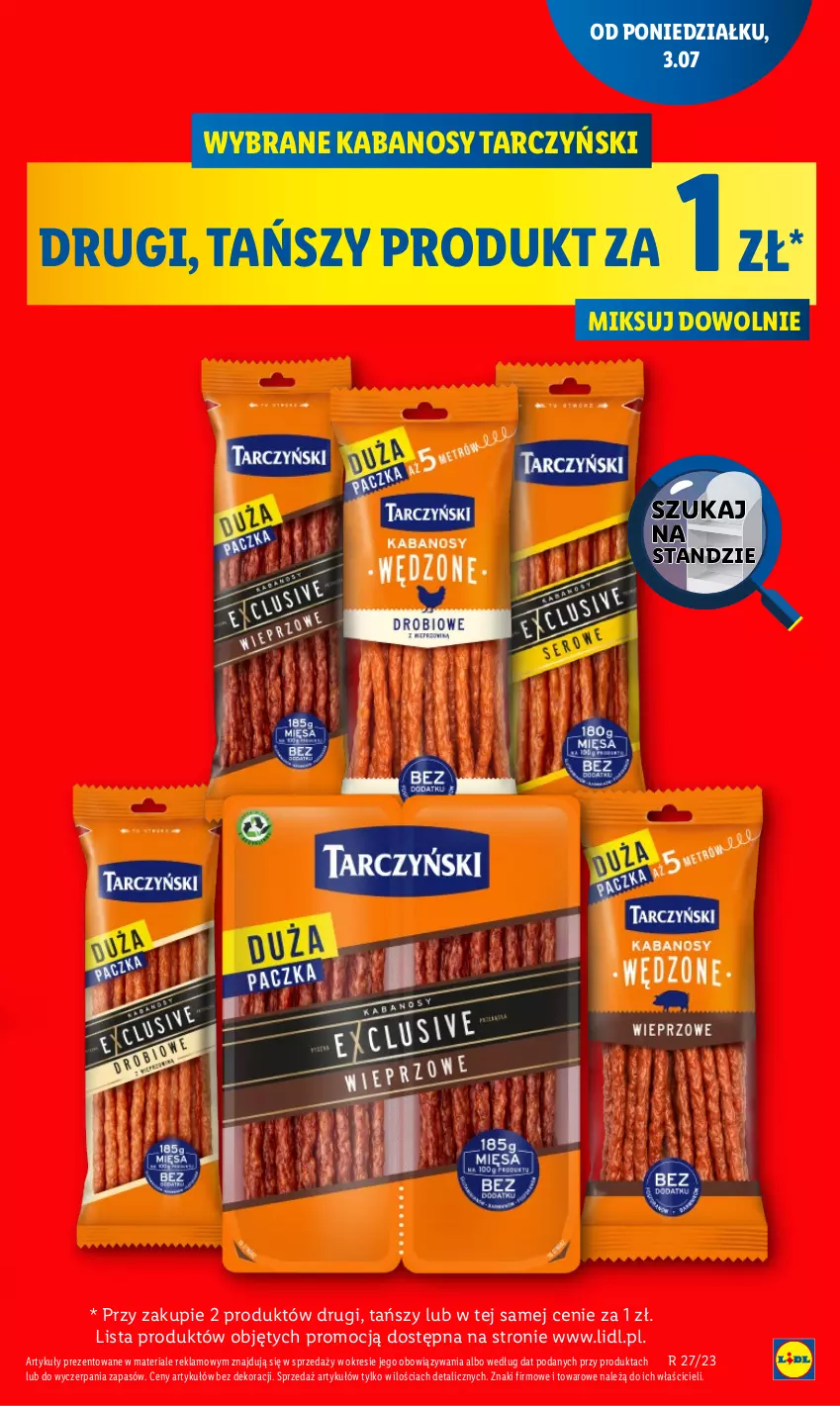 Gazetka promocyjna Lidl - GAZETKA - ważna 03.07 do 05.07.2023 - strona 9 - produkty: Kabanos, Tarczyński