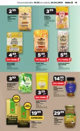 Gazetka promocyjna Netto - od Poniedziałku - Gazetka - ważna od 24.02 do 24.02.2024 - strona 15 - produkty: Makaron, Kawa rozpuszczalna, Kawa ziarnista, Bulgur, Dallmayr, Kawa mielona, Kawa, Fasola, Zacierka, Cappuccino, Jacobs, Groch, Herbata, Kasza, Herbapol, LG, Fa