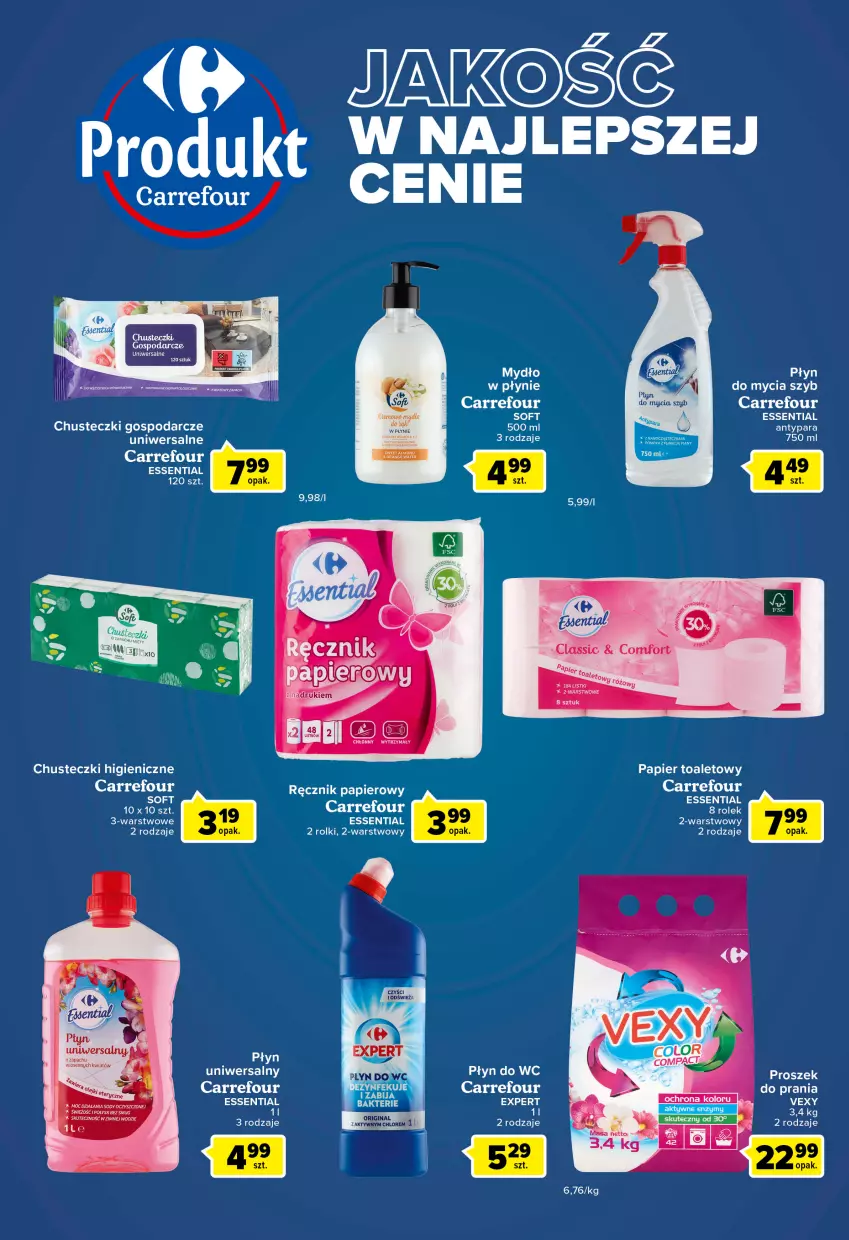 Gazetka promocyjna Carrefour - Gazetka Express - ważna 27.09 do 03.10.2022 - strona 4 - produkty: Chusteczki, Cif, Mydło, Mydło w płynie, Papier, Papier toaletowy, Płyn do mycia, Płyn do wc, Proszek do prania, Rolki