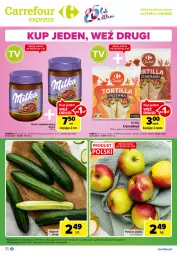 Gazetka promocyjna Carrefour - Gazetka Express - Gazetka - ważna od 03.10 do 03.10.2022 - strona 1 - produkty: Kosz, Milka, Jabłka, Fa