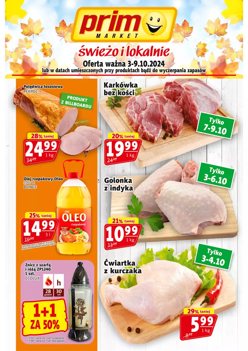 Gazetka promocyjna Prim Market - ważna 26.09 do 02.10.2024 - strona 1 - produkty: Olej, Olej rzepakowy, Oleo, Polędwica, Sos