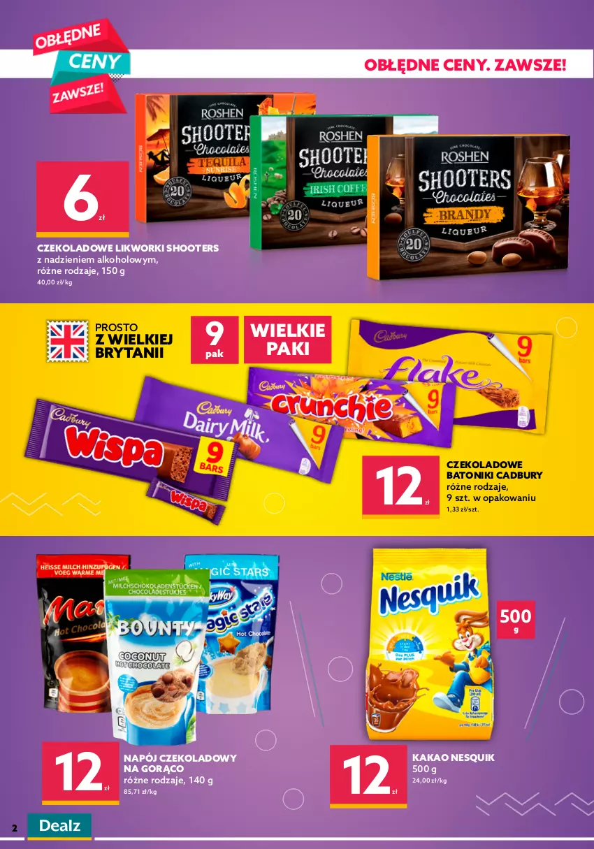 Gazetka promocyjna Dealz - Setki super okazji na 100. sklepów! - sprawdź ofertę! - ważna 27.09 do 03.10.2021 - strona 2 - produkty: Baton, Czekolada, HiPP, Kakao, Kinder, LG, Napój, Nesquik, Tonik