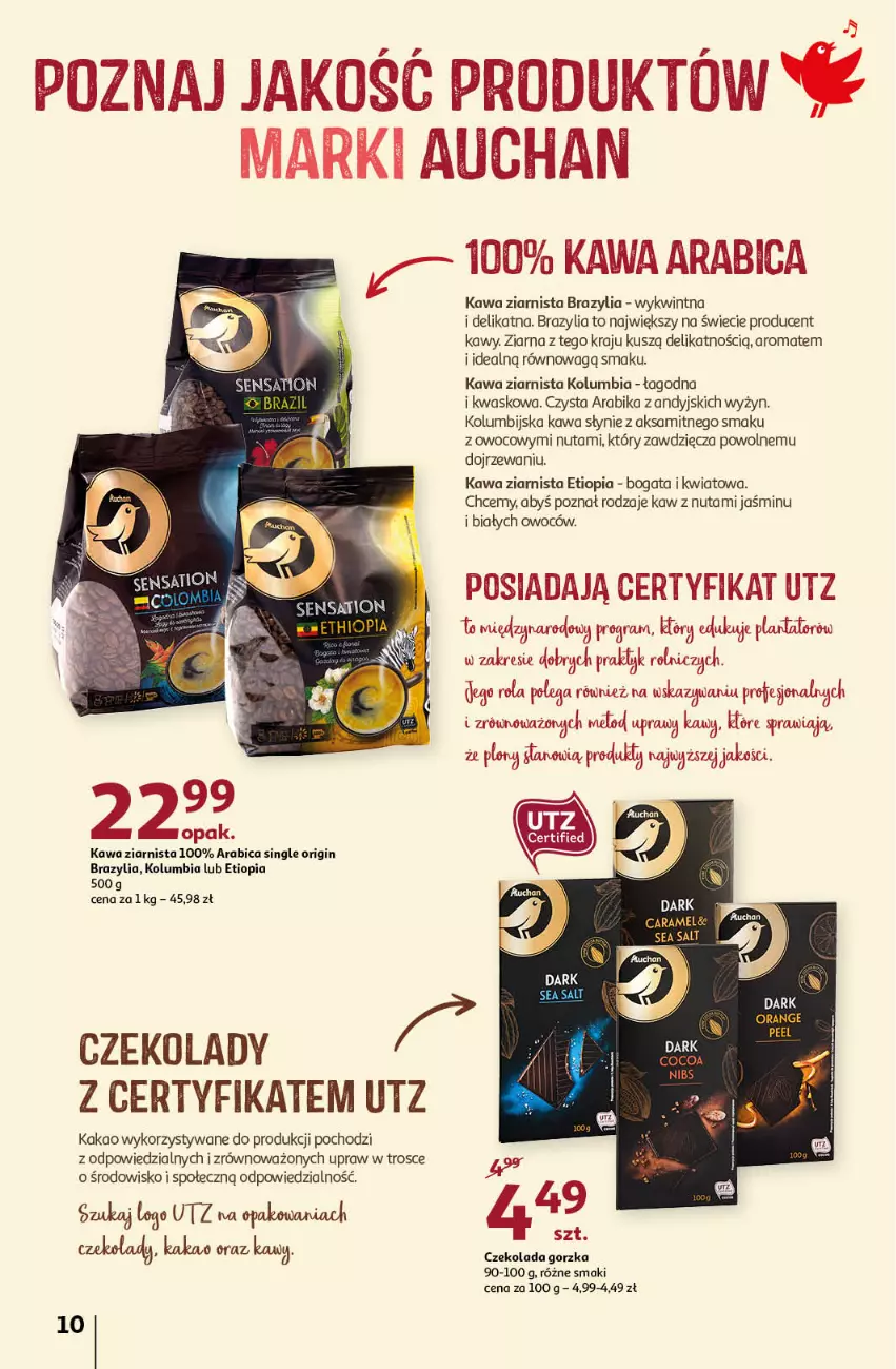 Gazetka promocyjna Auchan - przeNISKIE CENY z markami Auchan Hipermarkety - ważna 27.01 do 03.02.2022 - strona 10 - produkty: Aksam, BIC, Czekolada, Czekolada gorzka, Gin, Gra, Kakao, Kawa, Kawa ziarnista, Sati