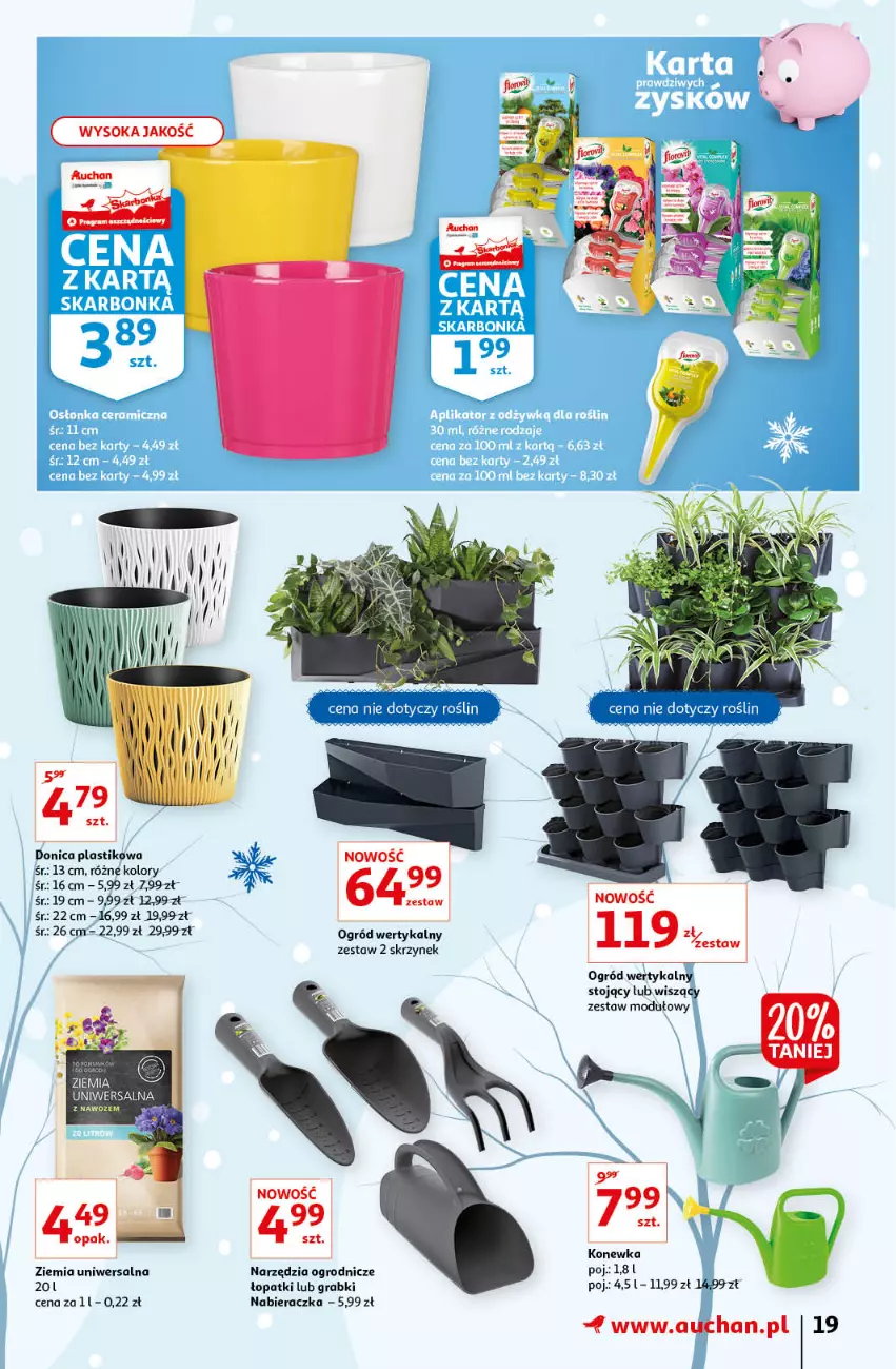 Gazetka promocyjna Auchan - przeNISKIE CENY z markami Auchan Hipermarkety - ważna 27.01 do 03.02.2022 - strona 19 - produkty: Gra, Konewka, Ogród, Sok