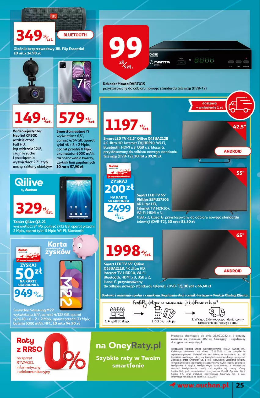 Gazetka promocyjna Auchan - przeNISKIE CENY z markami Auchan Hipermarkety - ważna 27.01 do 03.02.2022 - strona 25 - produkty: Akumulator, Manta, Navitel, Obiektyw, Smartfon, Wideorejestrator